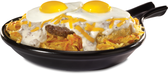 Country Breakfast Png - Portobello And Swiss Skillet Steak N Shake (545x260), Png Download