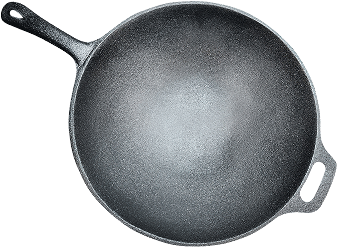 Preseasoned Cast Iron Wok- - Carolina Cooker Preseasoned Cast Iron Wok- 12" Cast (680x680), Png Download