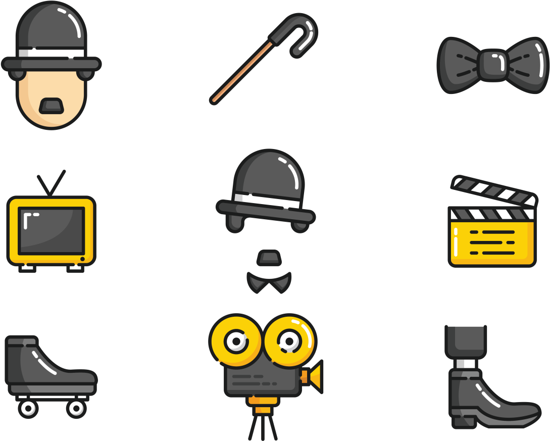 Charlie Chaplin Icons Vector - Cartoon (700x490), Png Download