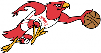 Atlanta Hawks Logos Iron Ons - Atlanta Hawks Color History (350x435), Png Download