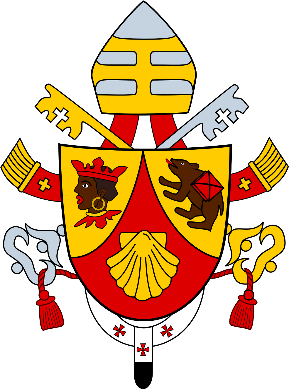 Free Coat Of Arms Template Png - Pope Benedict Xvi Crest (1000x1333), Png Download