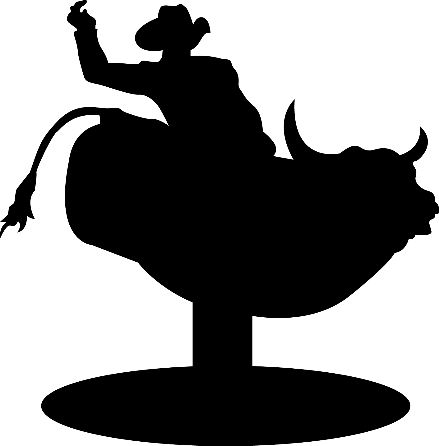 On Our Last Night In Atlantic City, My Family And I - Rodeo Bull Rider Silhouette (1412x1435), Png Download