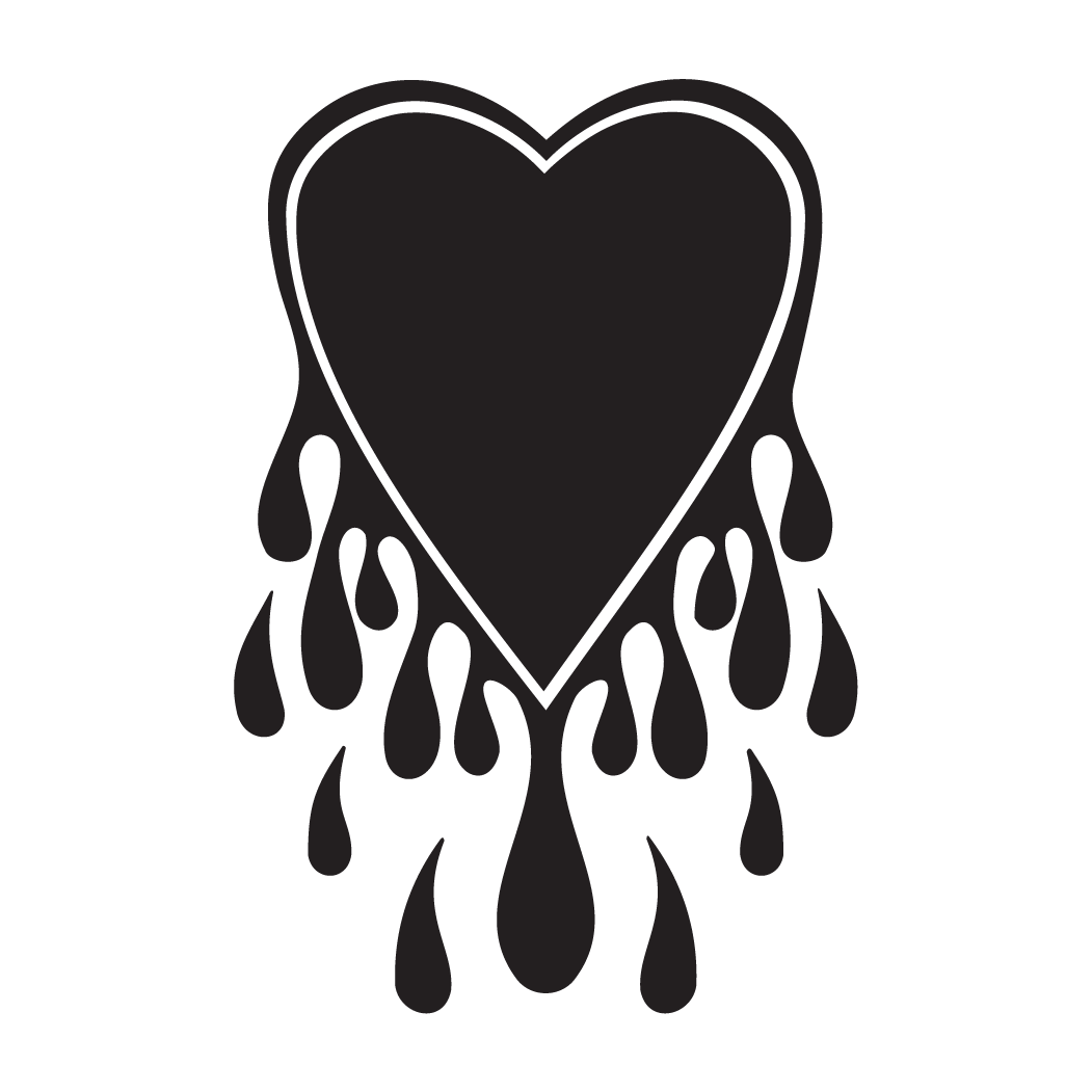 Bleeding Heart Decal - Melting Heart Dripping Sticker (1051x1051), Png Download