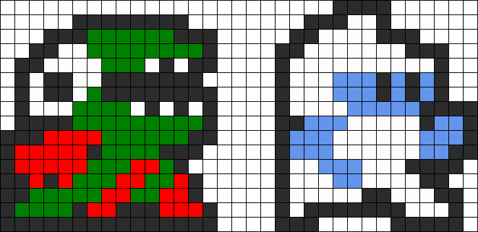 Dig Dug Perler Bead Pattern / Bead Sprite - Dig Dug Perler Beads (694x337), Png Download