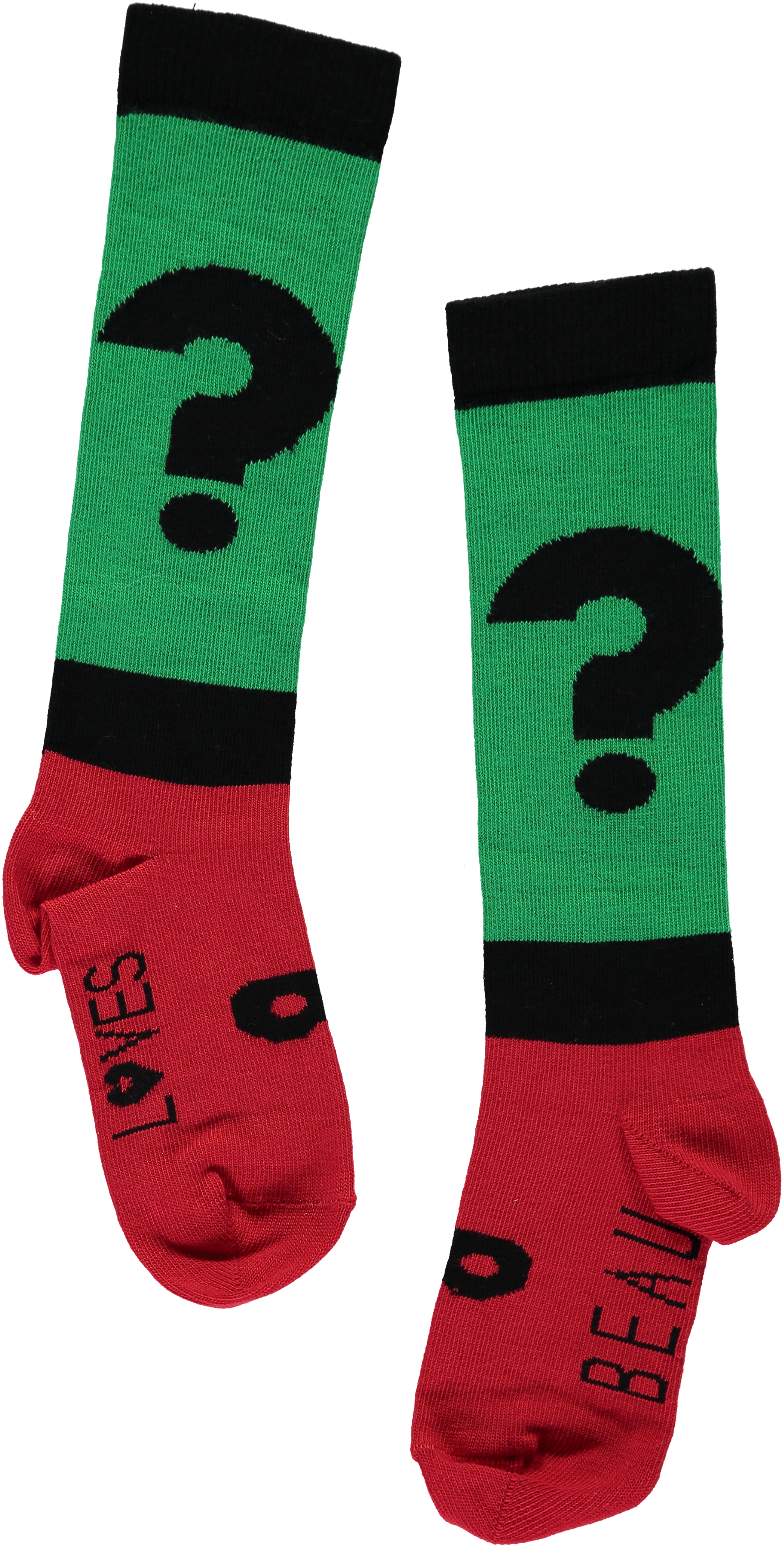 Question Mark High Socks - Hockey Sock (2081x4105), Png Download