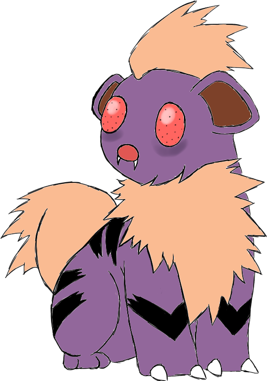 Growlithe X Venonat - Cartoon (600x768), Png Download