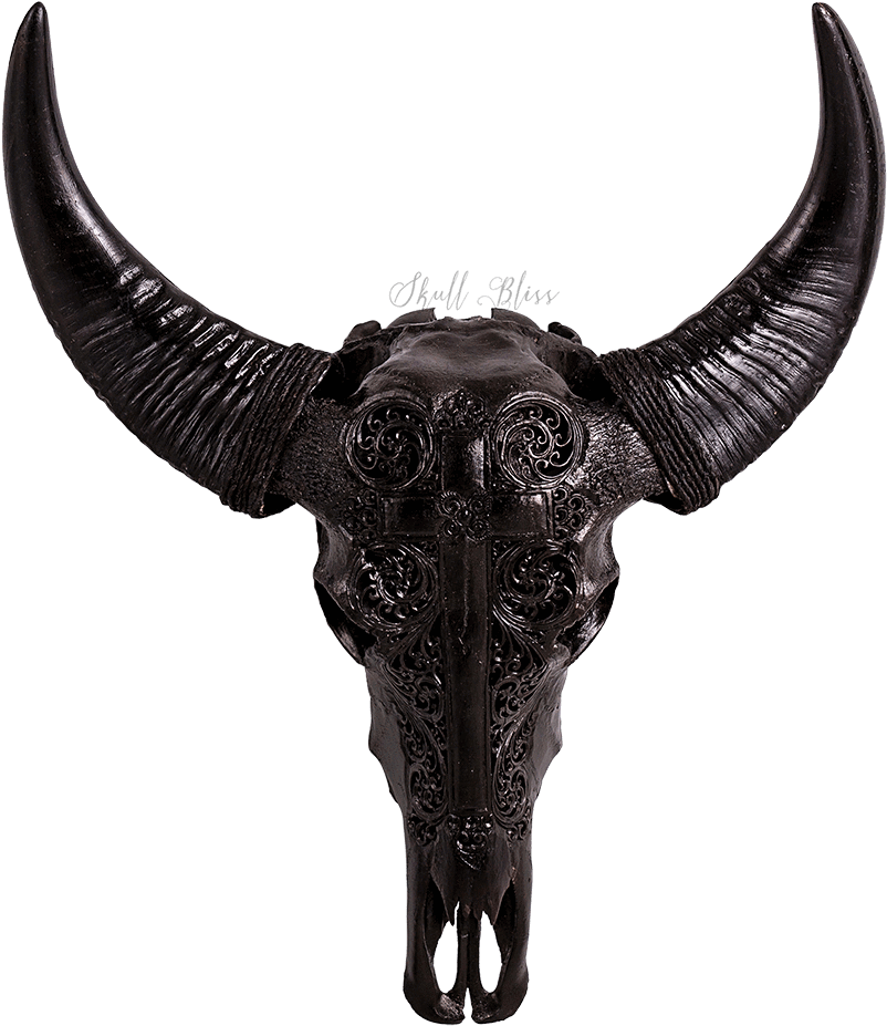 Download Carved Cow Skulls Black - Full Size PNG Image - PNGkit