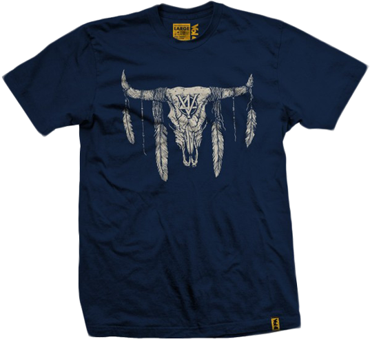 Cow Skull Navy - T Shirts (900x500), Png Download