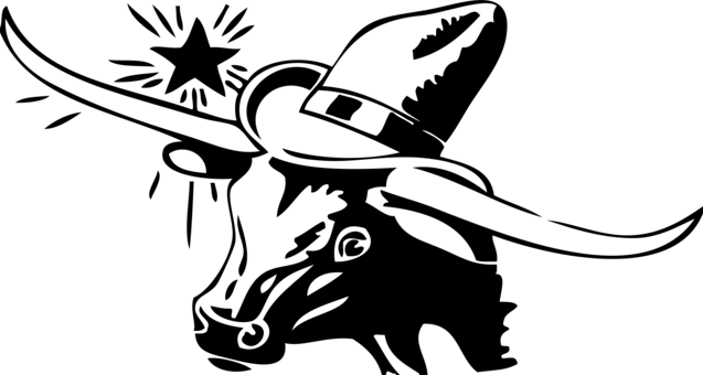 Texas Longhorn English Longhorn Bull Beef Cattle Cowboy - Steer Clip Art (637x340), Png Download