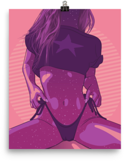 Printed Watercolour Hot Girl Poster Of A Sexy Woman - Illustration (480x480), Png Download