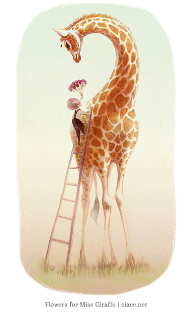 Creatures - Giraffes Ladders (391x650), Png Download