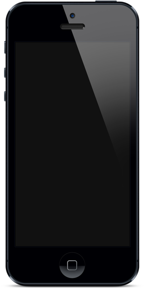 Iphone5 Black Front - Iphone 5 Space Gray Front (628x622), Png Download
