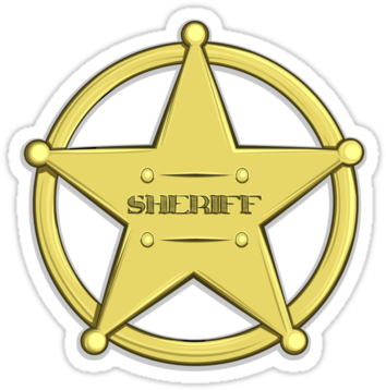 Sheriff's Badge Stickers By Anmgoug On Redbubble - Sheriff Badge Shower Curtain (375x360), Png Download