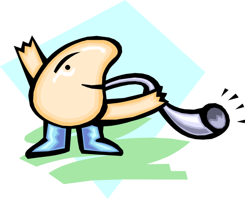 Vector Illustration Of Horn Blower Blows His Shofar - Vector Graphics (858x700), Png Download