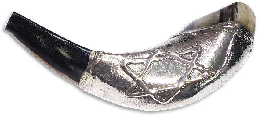Silver-plated Ram's Horn Shofar - Silver (900x393), Png Download
