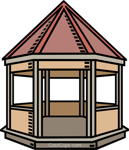 Gazebo Royalty Free Vector Clip Art Illustration Vc007770 - Gazebo Clipart (413x480), Png Download