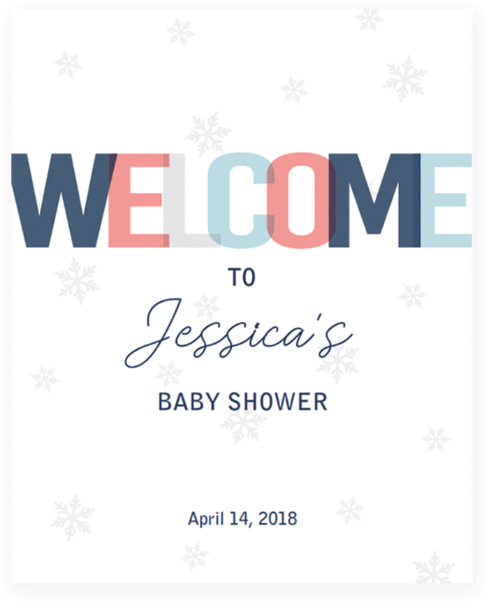 Personalized Baby Shower Welcome Sign By Littlesizzle - Baby Shower (819x1024), Png Download