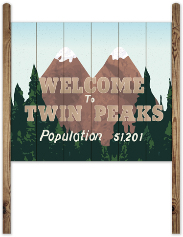 Wood Sign Welcome Twin Peaks - Welcome To Twin Peaks Png (401x490), Png Download