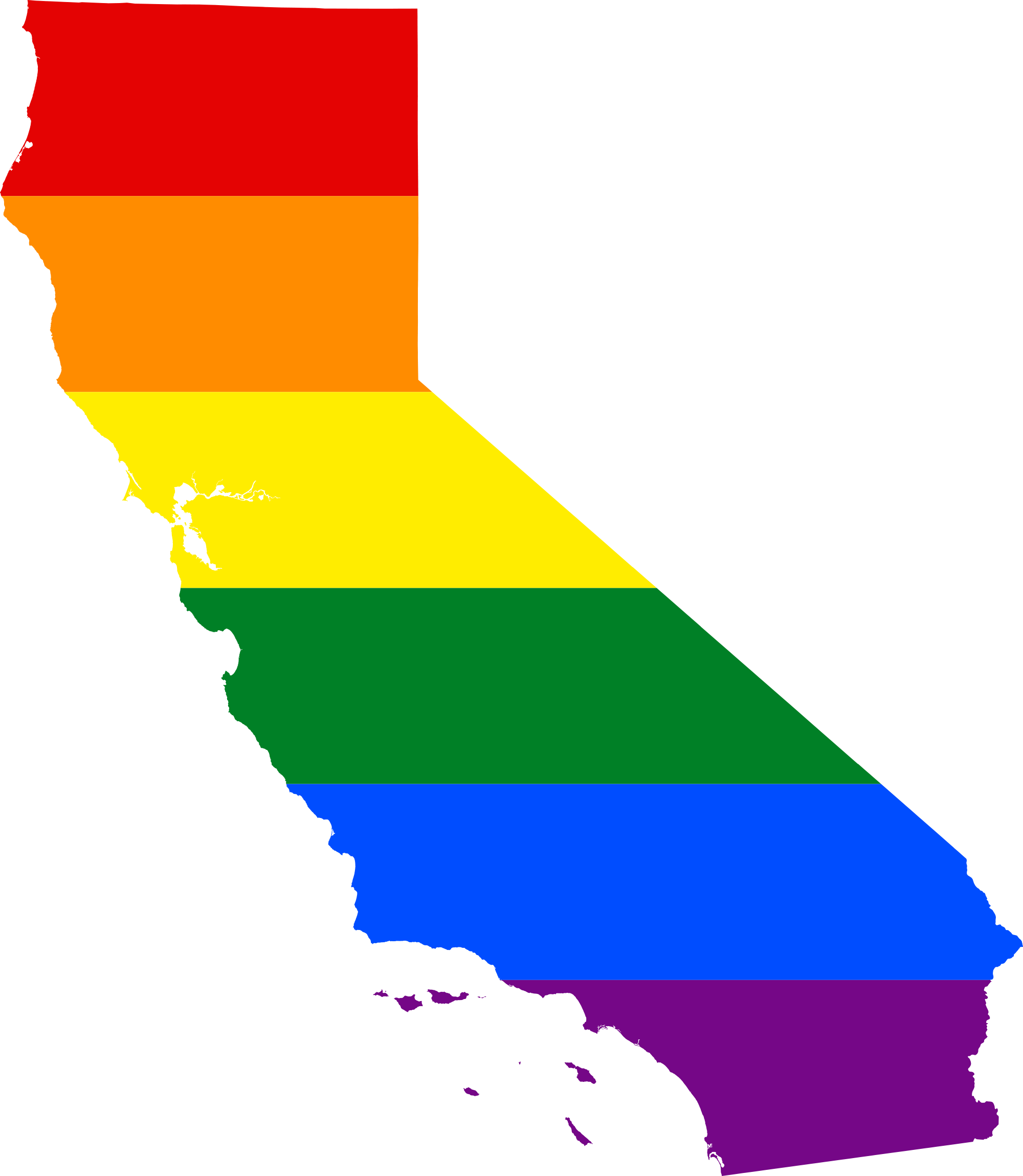 Lgbt Flag Map Of California - Free Vector Map California (2000x2299), Png Download