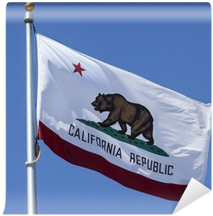 California Flag Is Waving In The Wind With Motion Blur - California State Flag (400x400), Png Download