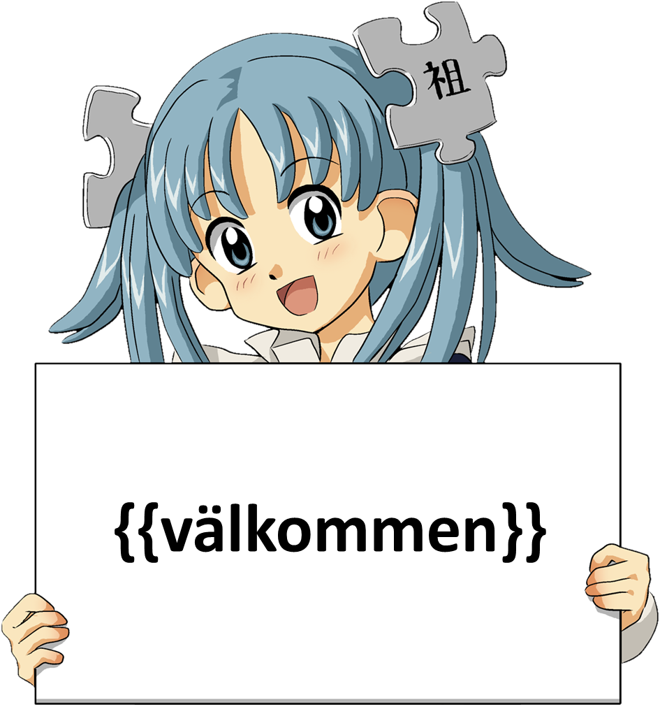 Wikipe Tan Swedish Welcome Sign - Anime Girl Holding Sign (945x1011), Png Download