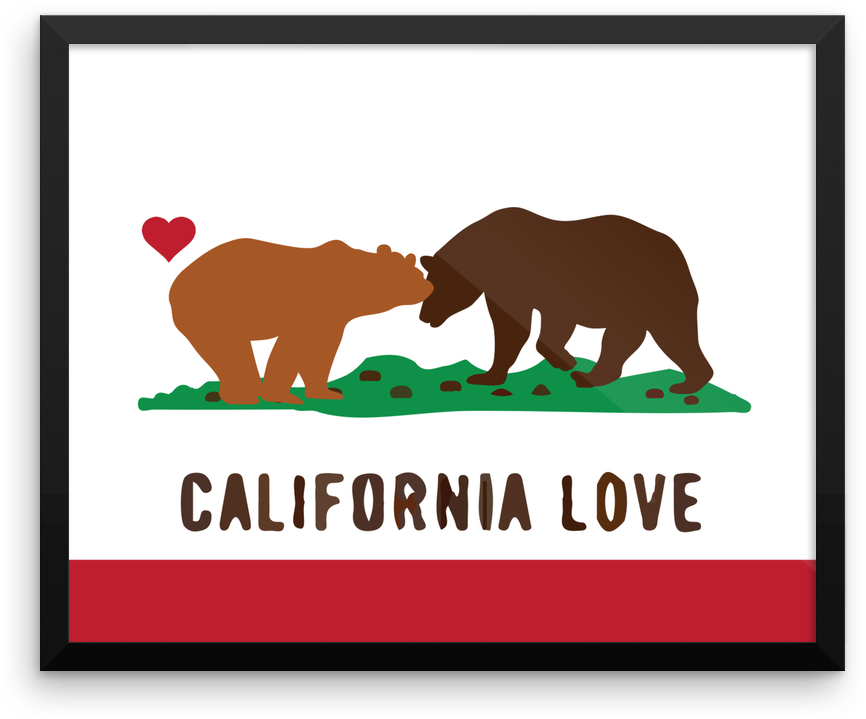Wall Art / California Love Bears State Flag - California Love Bear (879x747), Png Download