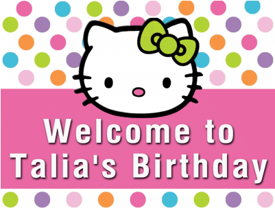 Hello Kitty Welcome-400x400 - Sample Invitation Hello Kitty (400x400), Png Download