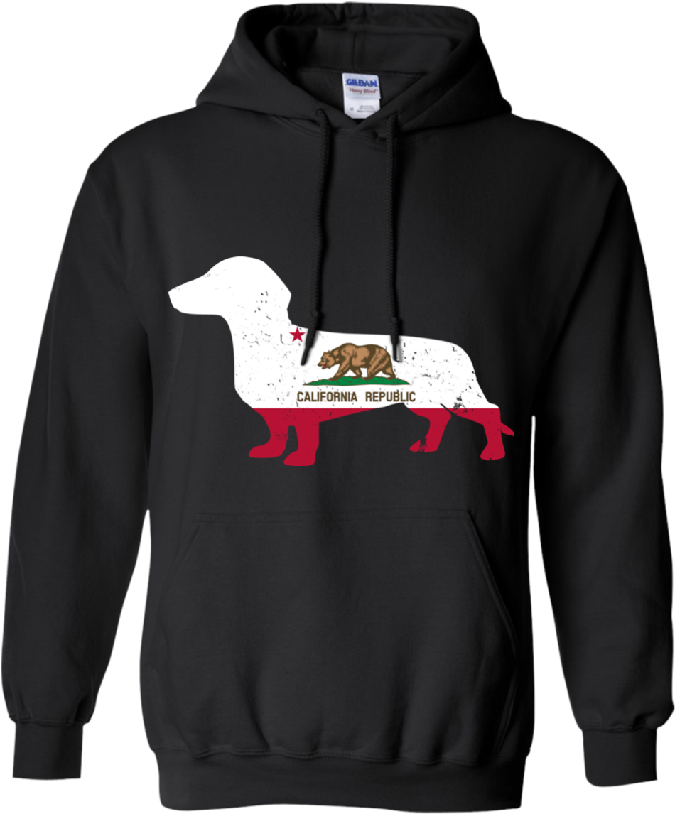 Dachshund California Flag Pullover Hoodie 8 Oz - Travis Scott Astroworld Jacket (1155x1155), Png Download