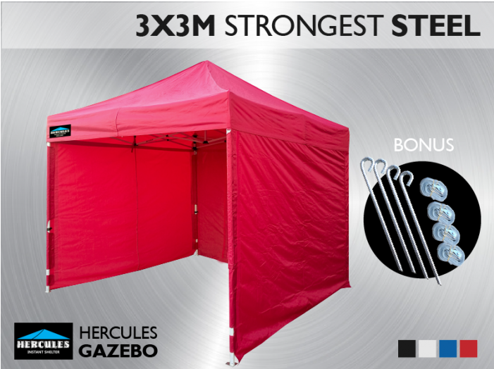 Gazebo Hex 45s 3x3m 3 Wall Package - Wall (700x850), Png Download