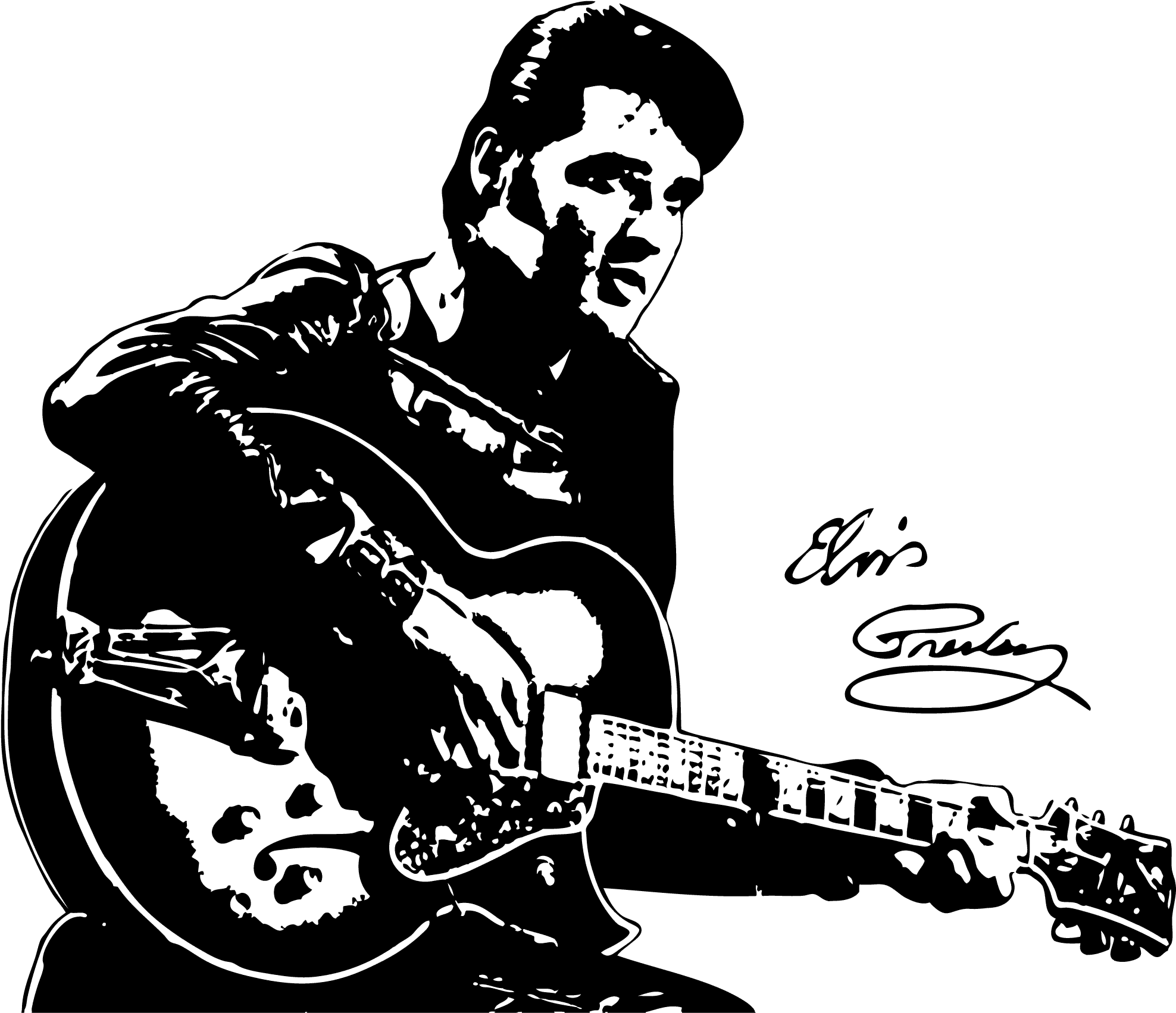 Wandtattoos Wandaufkleber Musik Elvis Presley Nr 1 - Happy Birthday Elvis Fan (2040x1764), Png Download