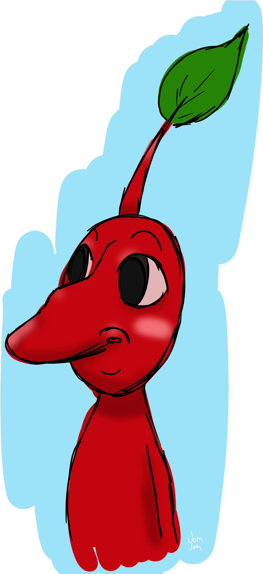 Author Comments - Pikmin With A Nose (1000x2000), Png Download