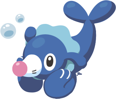 “a Popplio For Red Nose Day ” - Blue Pokemon With Red Nose (377x323), Png Download