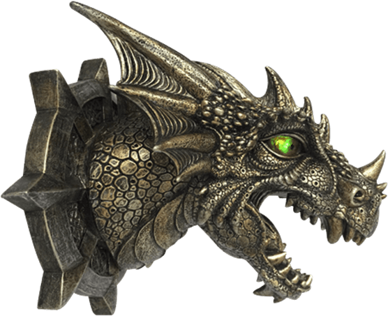 Dragon Head Led Wall Plaque - Dragon Dungeon Wall Plaque With Led Eyes (555x555), Png Download