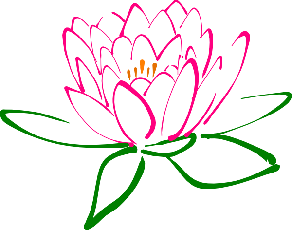 Flower Pink Pencil And In Color Wesley - Lotus Clipart (600x472), Png Download