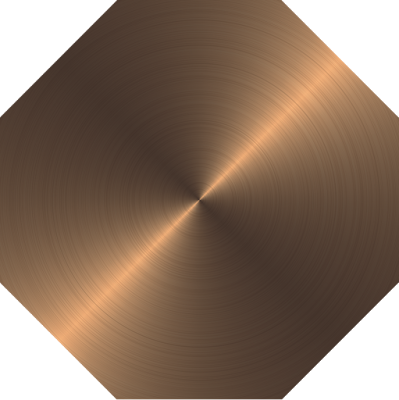 Octagon Flat Brushed Circular Copper Metallic Metal - Brown (399x400), Png Download