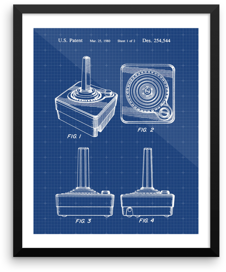 Atari 2600 Controller - Atari 2600 Controller Patent Art Print (1000x1000), Png Download