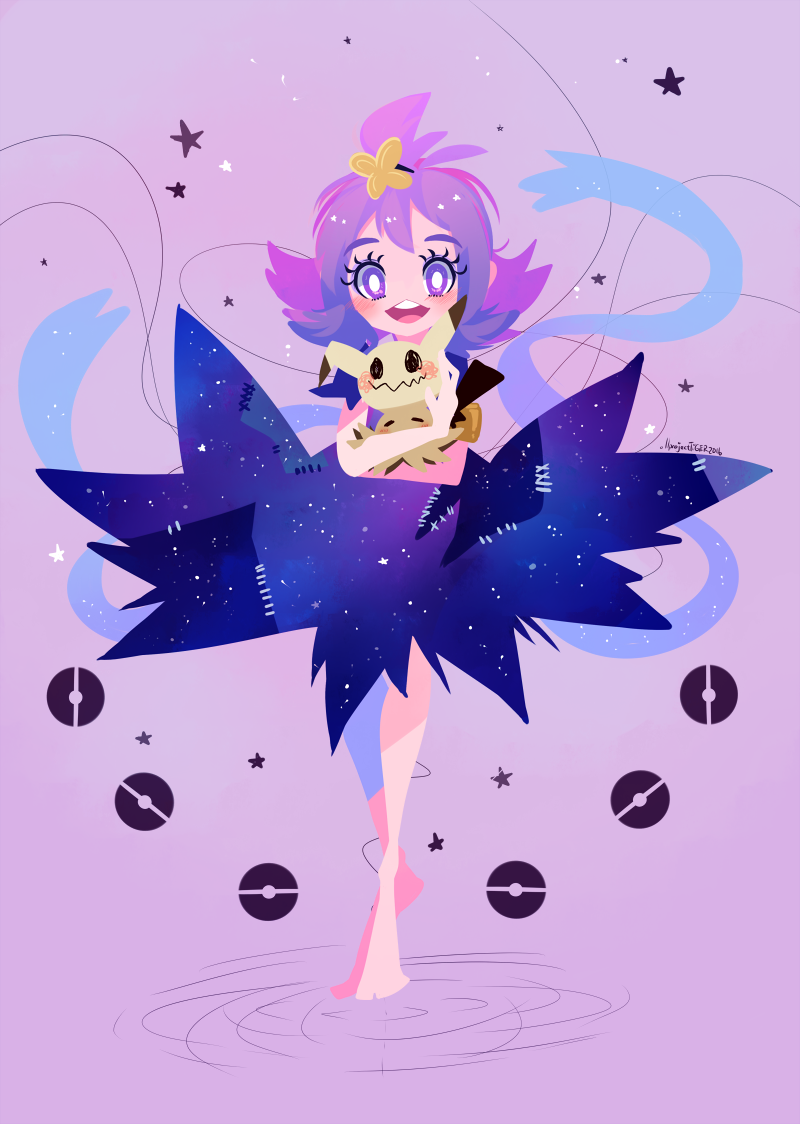 Pokémon Sun And Moon Pikachu Violet Pink Purple Art - Drawing (800x1124), Png Download