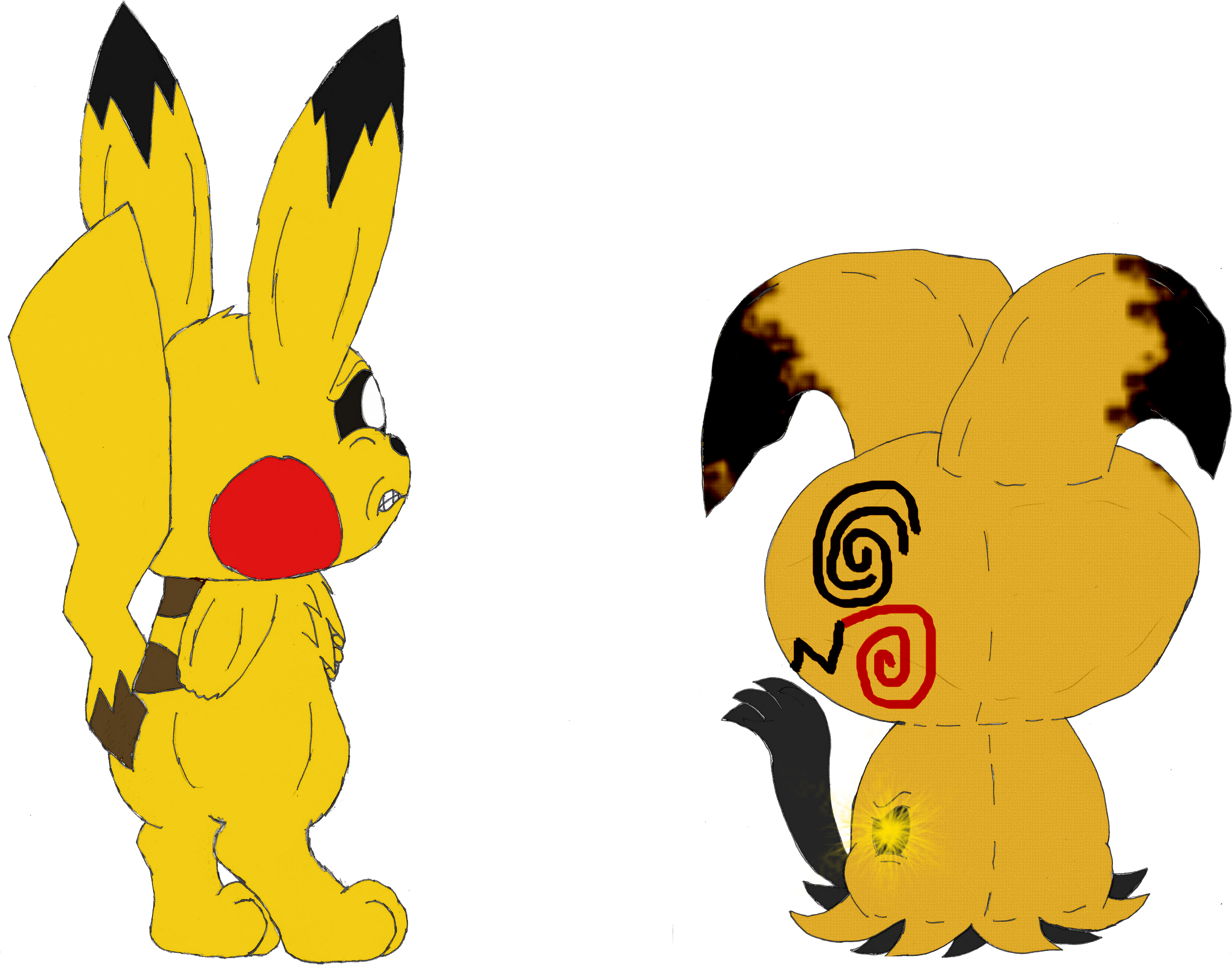 Pikatwo Vs - Mimikyu - Pikatwo (5710x4449), Png Download