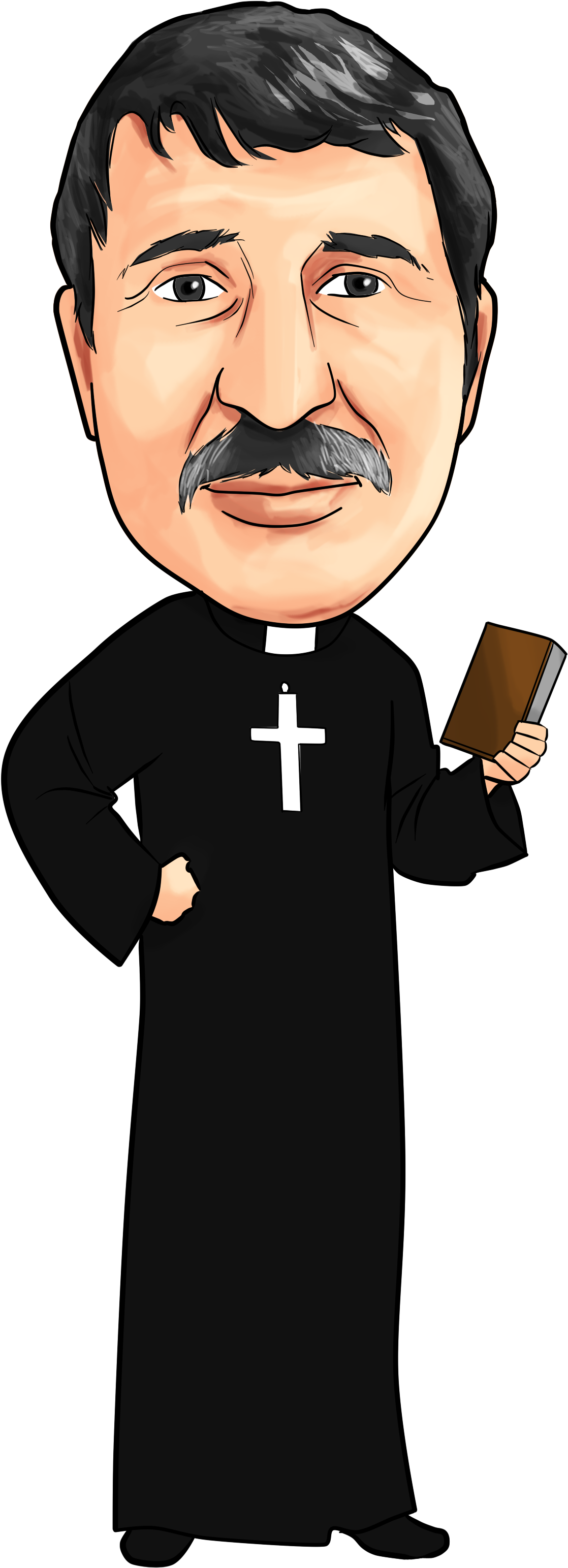 Priest - Priest Caricature (1166x3196), Png Download