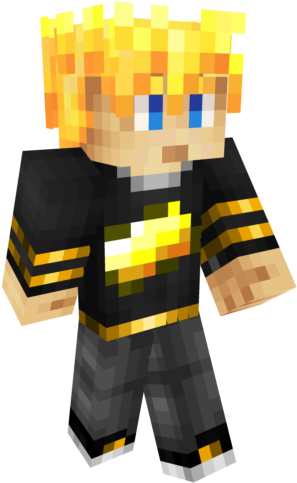 There Are Also Gold Arm Bands And A Goldbelt On The - Minecraft Skin Gold And Black (640x640), Png Download
