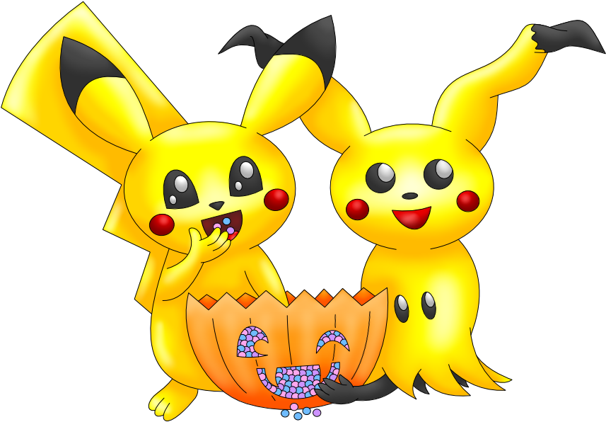 Pikachu Mimikyu Halloween Colored Pikachu Mimikyu Halloween - Halloween (950x700), Png Download