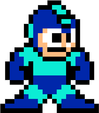 Megaman Pixel Art Minecraft Building Ideas - 8 Bit Video Game Character (349x390), Png Download