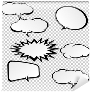 Comic Speech Bubbles,vector Illustration Wall Mural - Bocadillos Comic Sin Fondo (400x400), Png Download