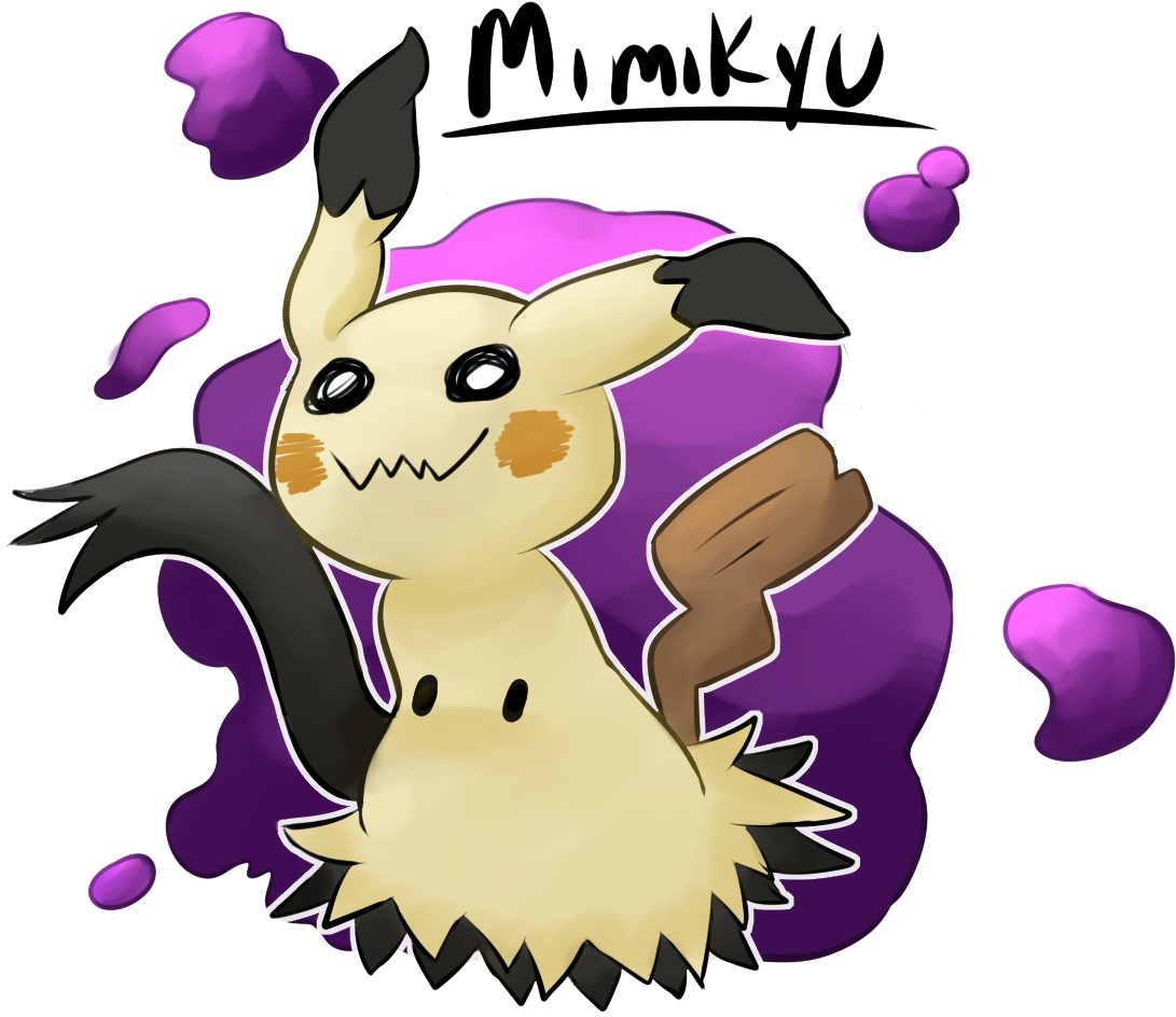Here Comes Mimikyu - Cartoon (1166x1024), Png Download
