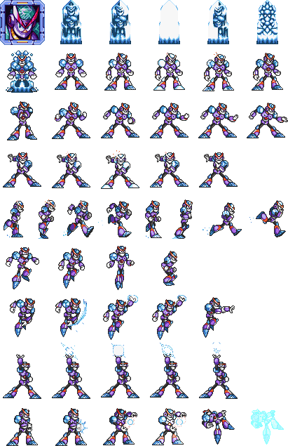 Freeze Man - Mega Man 7 Freeze Man Sprites (411x635), Png Download