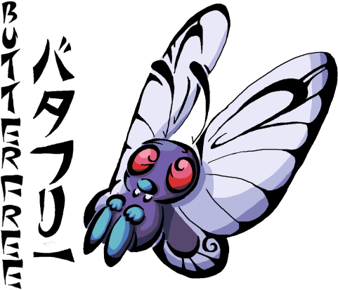 Butterfree Lepidoptera Psychus Classification - Cartoon (500x417), Png Download