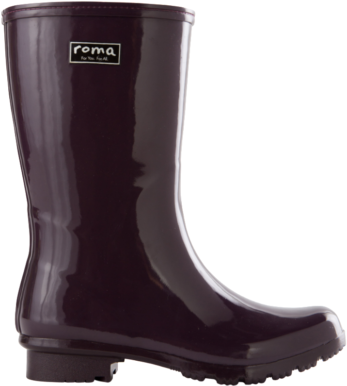 Roma Classic Short Eggplant - Roma 'emma' Short Eggplant Women's Rain Boots (1024x1024), Png Download