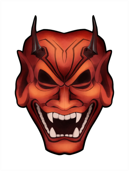 Oni Mask Png Clipart - Oni Mask Png (413x549), Png Download