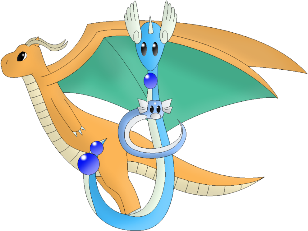 Png Of Dragonite - Dratini (1007x794), Png Download