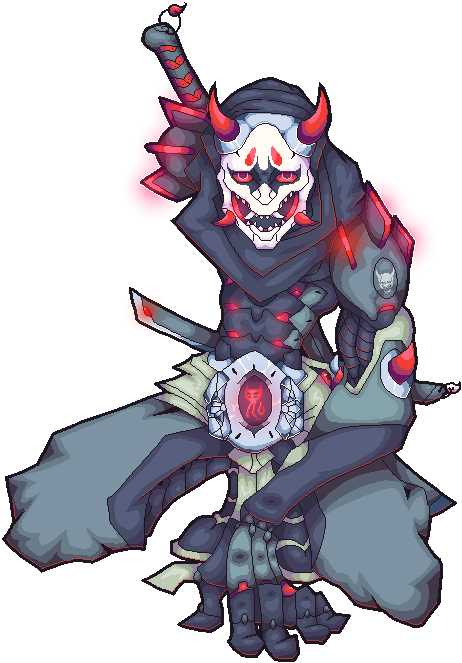 Vector Freeuse Stock Genji Page Doll By Raambu On - Overwatch Oni Genji Drawing (493x670), Png Download